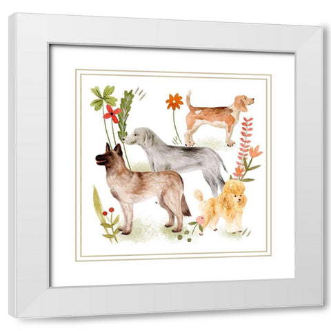 A Little Walk V White Modern Wood Framed Art Print with Double Matting by Wang, Melissa