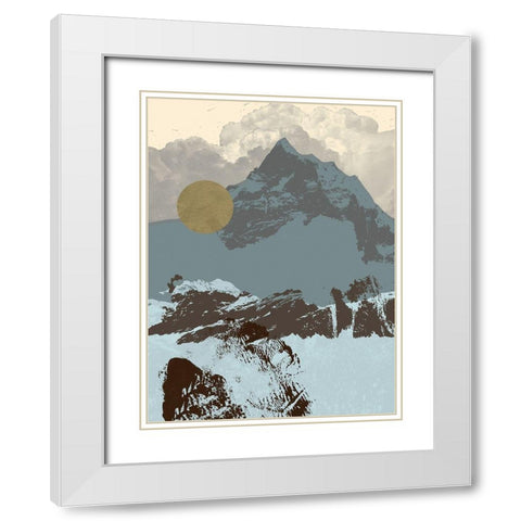 Pop Art Mountain I White Modern Wood Framed Art Print with Double Matting by Green, Jacob