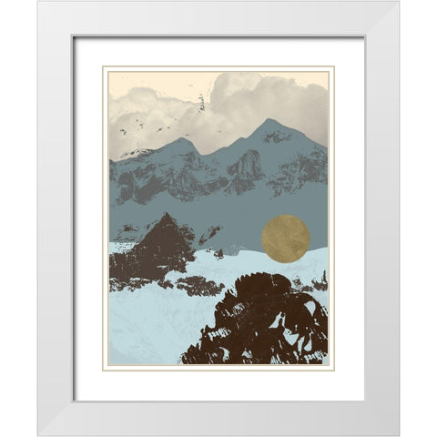 Pop Art Mountain II White Modern Wood Framed Art Print with Double Matting by Green, Jacob
