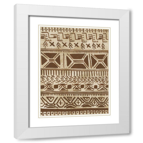 Tribal Markings I White Modern Wood Framed Art Print with Double Matting by Moore, Regina
