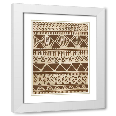 Tribal Markings II White Modern Wood Framed Art Print with Double Matting by Moore, Regina