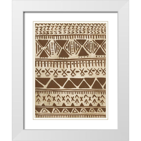 Tribal Markings II White Modern Wood Framed Art Print with Double Matting by Moore, Regina