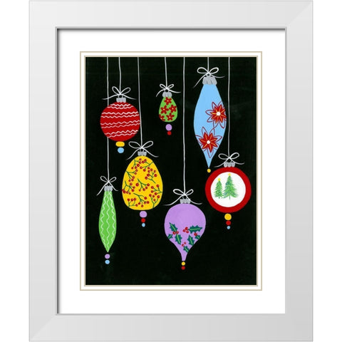 Jazzy Christmas I White Modern Wood Framed Art Print with Double Matting by Moore, Regina