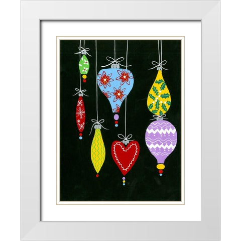 Jazzy Christmas II White Modern Wood Framed Art Print with Double Matting by Moore, Regina