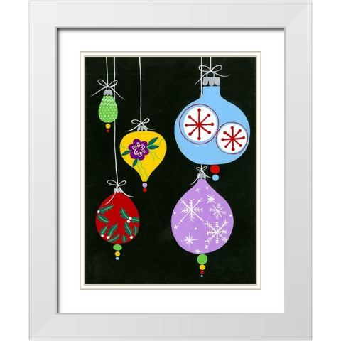 Jazzy Christmas III White Modern Wood Framed Art Print with Double Matting by Moore, Regina