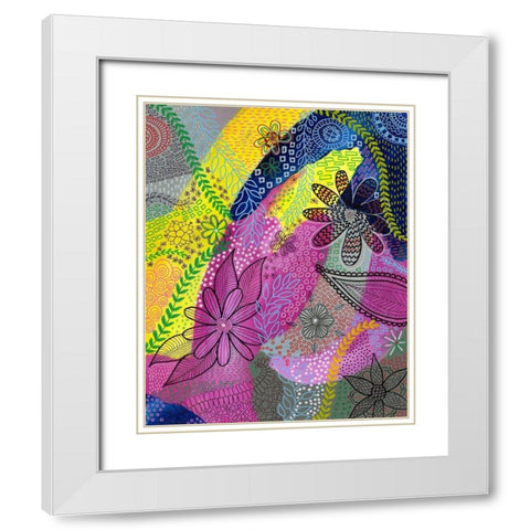 Chaotic I White Modern Wood Framed Art Print with Double Matting by Moore, Regina
