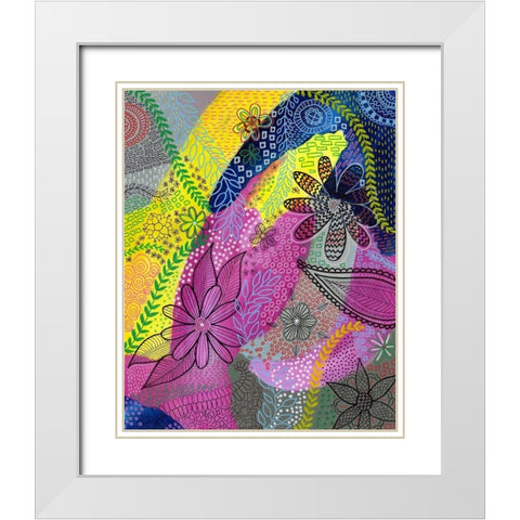 Chaotic I White Modern Wood Framed Art Print with Double Matting by Moore, Regina