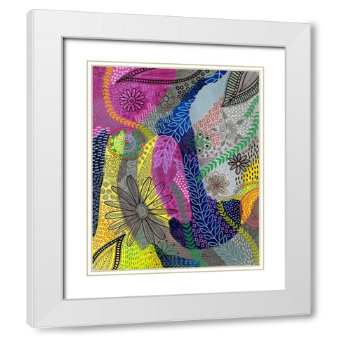 Chaotic II White Modern Wood Framed Art Print with Double Matting by Moore, Regina