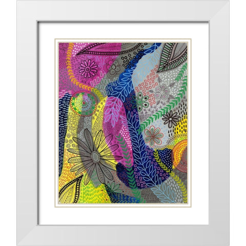 Chaotic II White Modern Wood Framed Art Print with Double Matting by Moore, Regina
