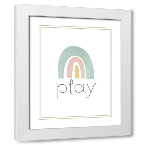 Rainbow Play I White Modern Wood Framed Art Print with Double Matting by Fagalde, Jarman