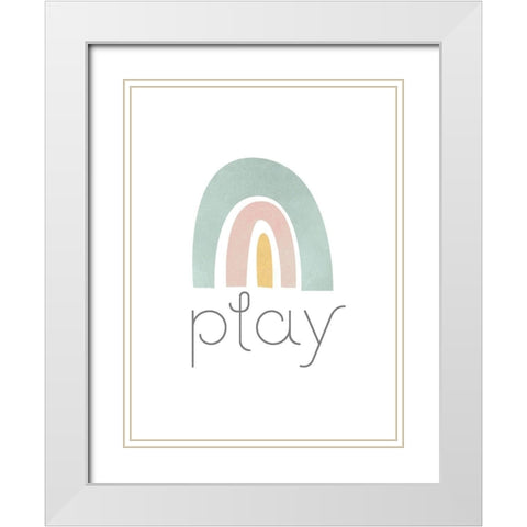 Rainbow Play I White Modern Wood Framed Art Print with Double Matting by Fagalde, Jarman