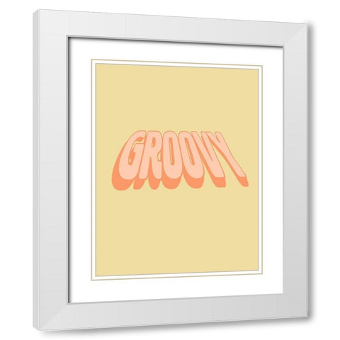 Slang V White Modern Wood Framed Art Print with Double Matting by Hambly, Anna