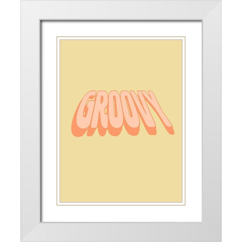 Slang V White Modern Wood Framed Art Print with Double Matting by Hambly, Anna