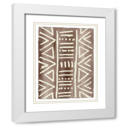 Ancestral Marks I White Modern Wood Framed Art Print with Double Matting by Moore, Regina