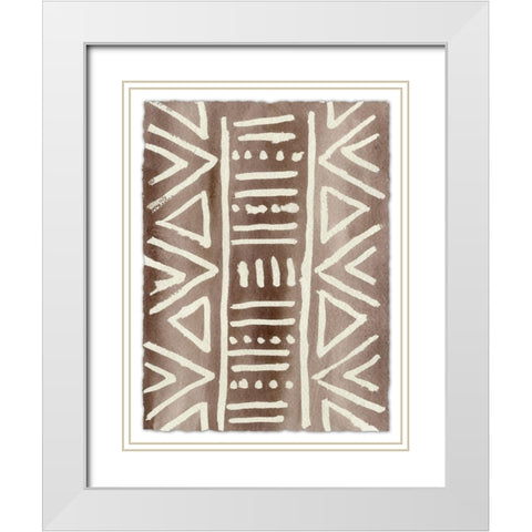 Ancestral Marks I White Modern Wood Framed Art Print with Double Matting by Moore, Regina