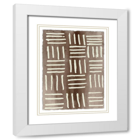 Ancestral Marks II White Modern Wood Framed Art Print with Double Matting by Moore, Regina