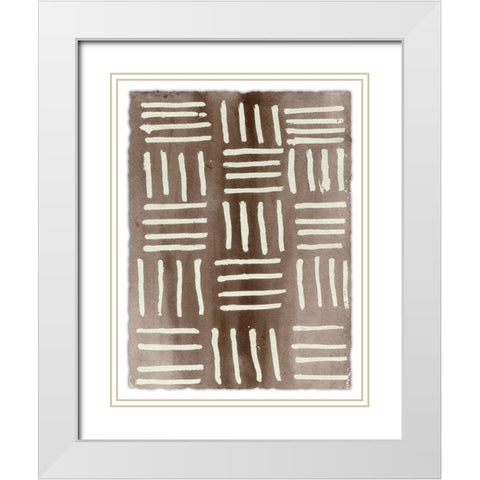 Ancestral Marks II White Modern Wood Framed Art Print with Double Matting by Moore, Regina