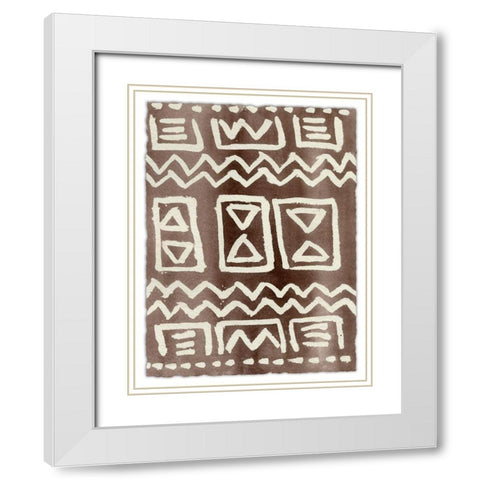 Ancestral Marks III White Modern Wood Framed Art Print with Double Matting by Moore, Regina