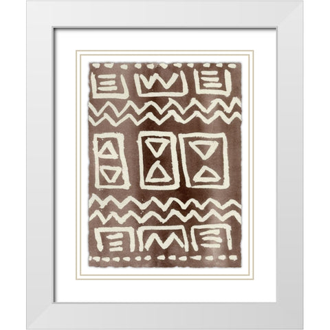 Ancestral Marks III White Modern Wood Framed Art Print with Double Matting by Moore, Regina
