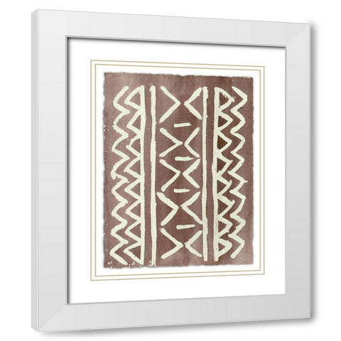 Ancestral Marks IV White Modern Wood Framed Art Print with Double Matting by Moore, Regina