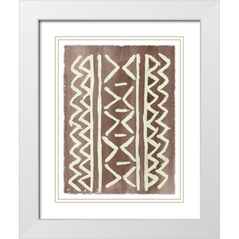 Ancestral Marks IV White Modern Wood Framed Art Print with Double Matting by Moore, Regina
