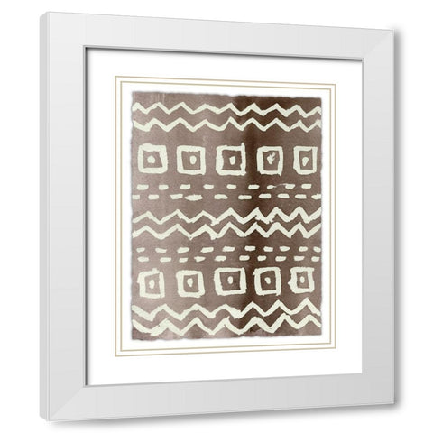 Ancestral Marks V White Modern Wood Framed Art Print with Double Matting by Moore, Regina