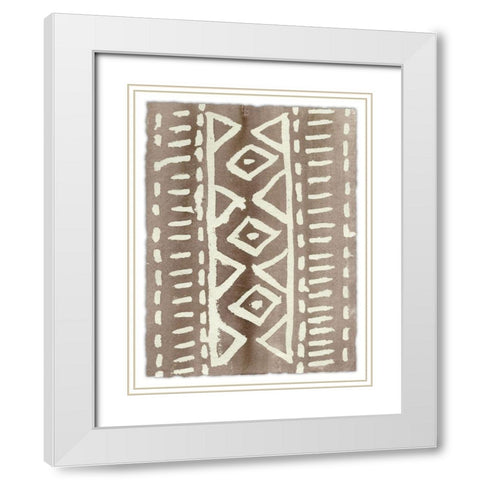 Ancestral Marks VI White Modern Wood Framed Art Print with Double Matting by Moore, Regina