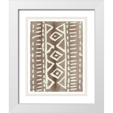Ancestral Marks VI White Modern Wood Framed Art Print with Double Matting by Moore, Regina