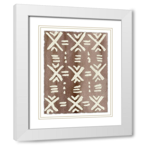 Ancestral Marks VII White Modern Wood Framed Art Print with Double Matting by Moore, Regina