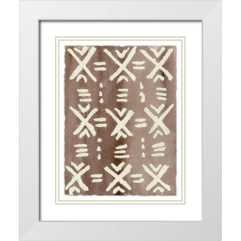 Ancestral Marks VII White Modern Wood Framed Art Print with Double Matting by Moore, Regina