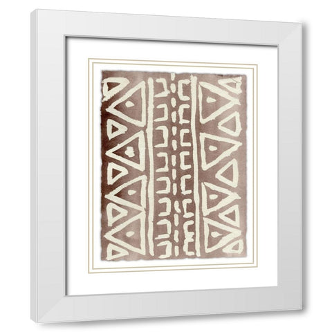 Ancestral Marks VIII White Modern Wood Framed Art Print with Double Matting by Moore, Regina