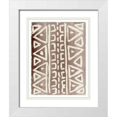 Ancestral Marks VIII White Modern Wood Framed Art Print with Double Matting by Moore, Regina
