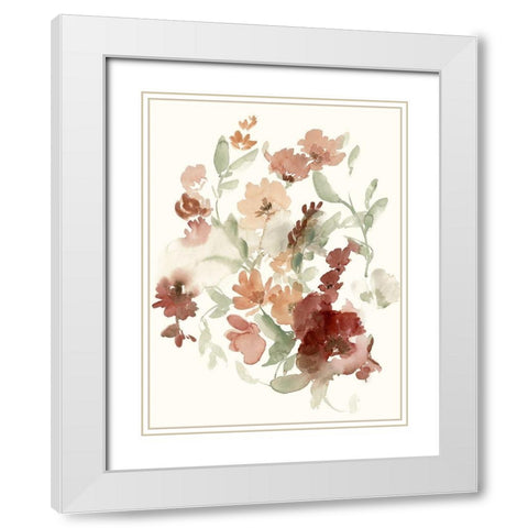 Waning Bouquet I White Modern Wood Framed Art Print with Double Matting by Goldberger, Jennifer