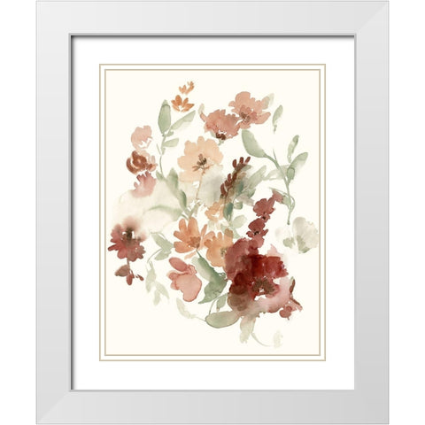 Waning Bouquet I White Modern Wood Framed Art Print with Double Matting by Goldberger, Jennifer