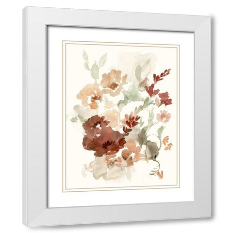Waning Bouquet II White Modern Wood Framed Art Print with Double Matting by Goldberger, Jennifer