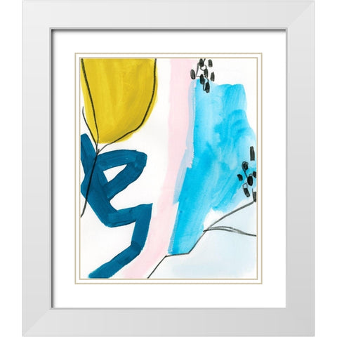 Pattern Mingle I White Modern Wood Framed Art Print with Double Matting by Vess, June Erica