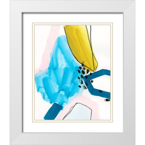 Pattern Mingle III White Modern Wood Framed Art Print with Double Matting by Vess, June Erica