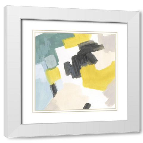 Dapple II White Modern Wood Framed Art Print with Double Matting by Vess, June Erica