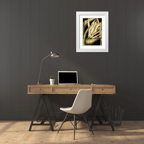 Tranquil Tropical Leaves III White Modern Wood Framed Art Print with Double Matting by Vision Studio