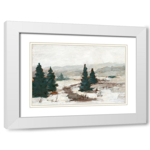 Melting Snow I White Modern Wood Framed Art Print with Double Matting by Harper, Ethan