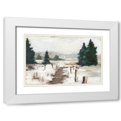 Melting Snow II White Modern Wood Framed Art Print with Double Matting by Harper, Ethan