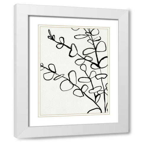 Sprig Contour I White Modern Wood Framed Art Print with Double Matting by Barnes, Victoria