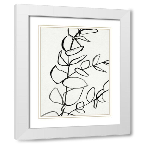 Sprig Contour II White Modern Wood Framed Art Print with Double Matting by Barnes, Victoria