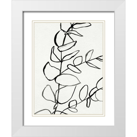 Sprig Contour II White Modern Wood Framed Art Print with Double Matting by Barnes, Victoria