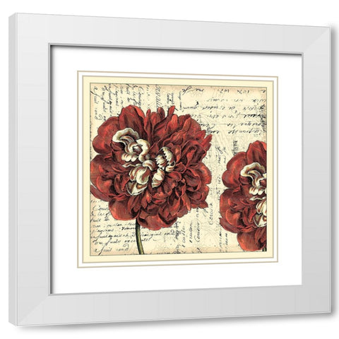 Vintage Composition I White Modern Wood Framed Art Print with Double Matting by Vision Studio