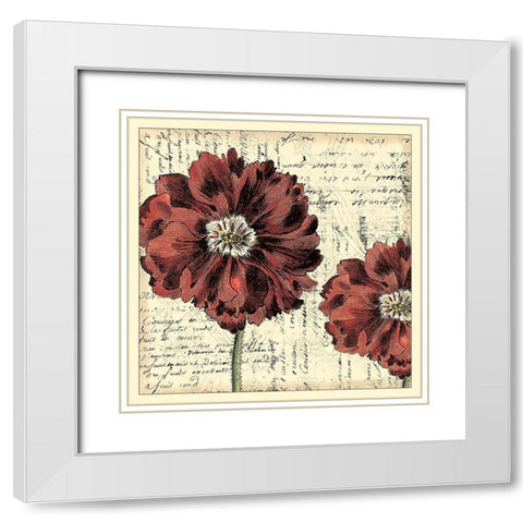 Vintage Composition II White Modern Wood Framed Art Print with Double Matting by Vision Studio