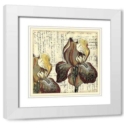 Vintage Composition III White Modern Wood Framed Art Print with Double Matting by Vision Studio