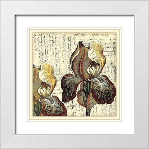 Vintage Composition III White Modern Wood Framed Art Print with Double Matting by Vision Studio