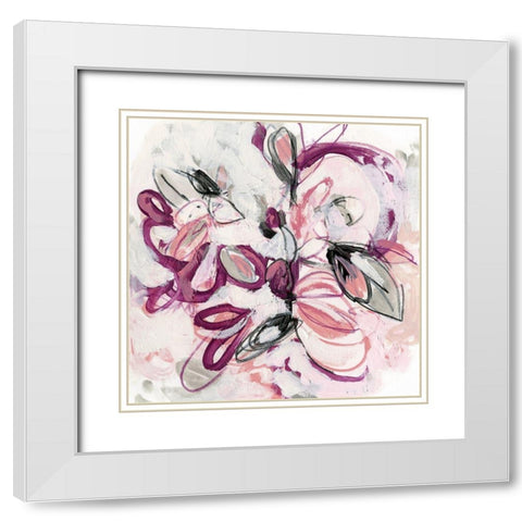 Fuchsia Floral I White Modern Wood Framed Art Print with Double Matting by Vess, June Erica