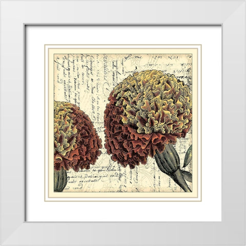 Vintage Composition IV White Modern Wood Framed Art Print with Double Matting by Vision Studio